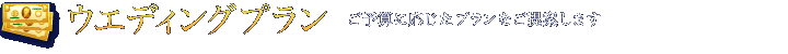 ウェディングプラン ご予算に応じたプランをご提案します